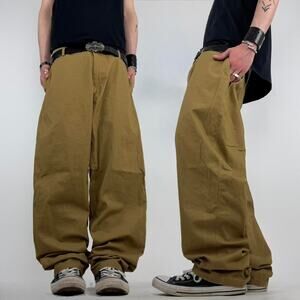 Vintage y2k faded tan grunge skater baggy wide leg pants